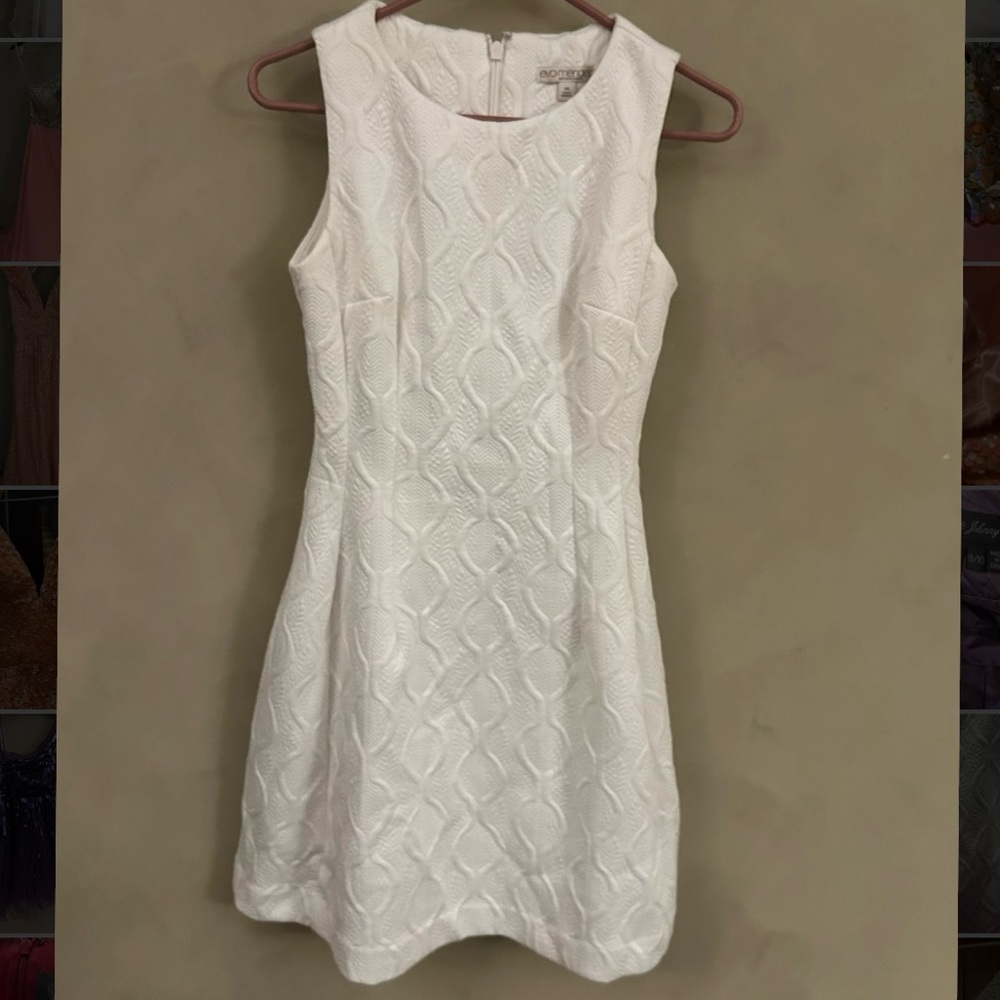 New York & Company Textured White Mini Dress (Eva Mendes)